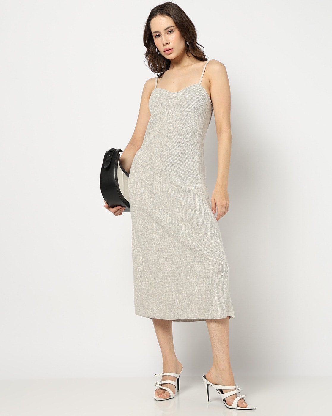 Women Strappy Knitted Midi Dress