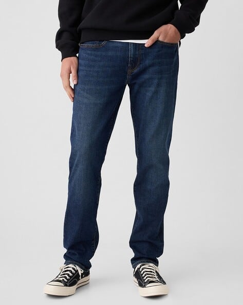 Men Mid-Wash Slim Fit Denim Jeans