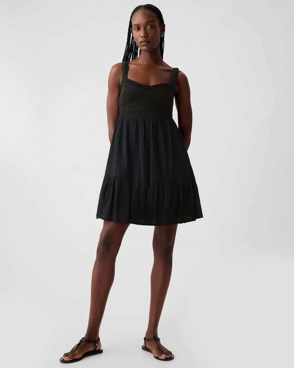 A-Line Crochet Detail Dress