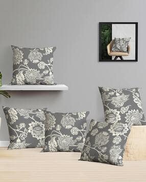 oasis Set of 5 Floral Print Cotton Cushion Covers-picture-3