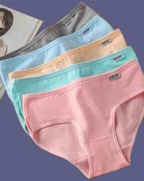 Women Pack of 5 Briefs Panties with Elasticated Waist-image-37