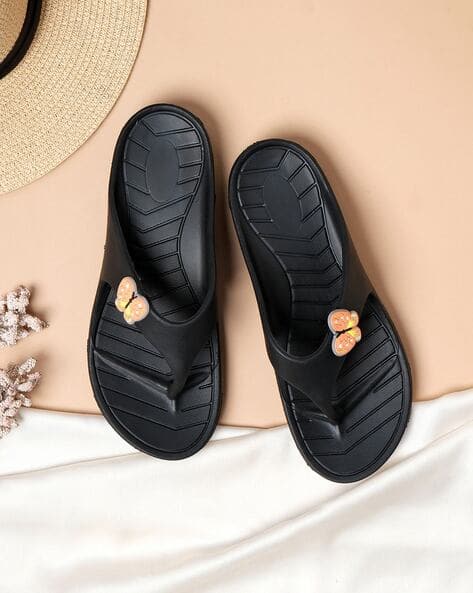 Buy Black Flip Flop Slippers for Women by TRASE Online