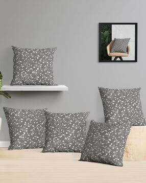 oasis Set of 5 Leaf Print Cotton Cushion Covers-picture-2