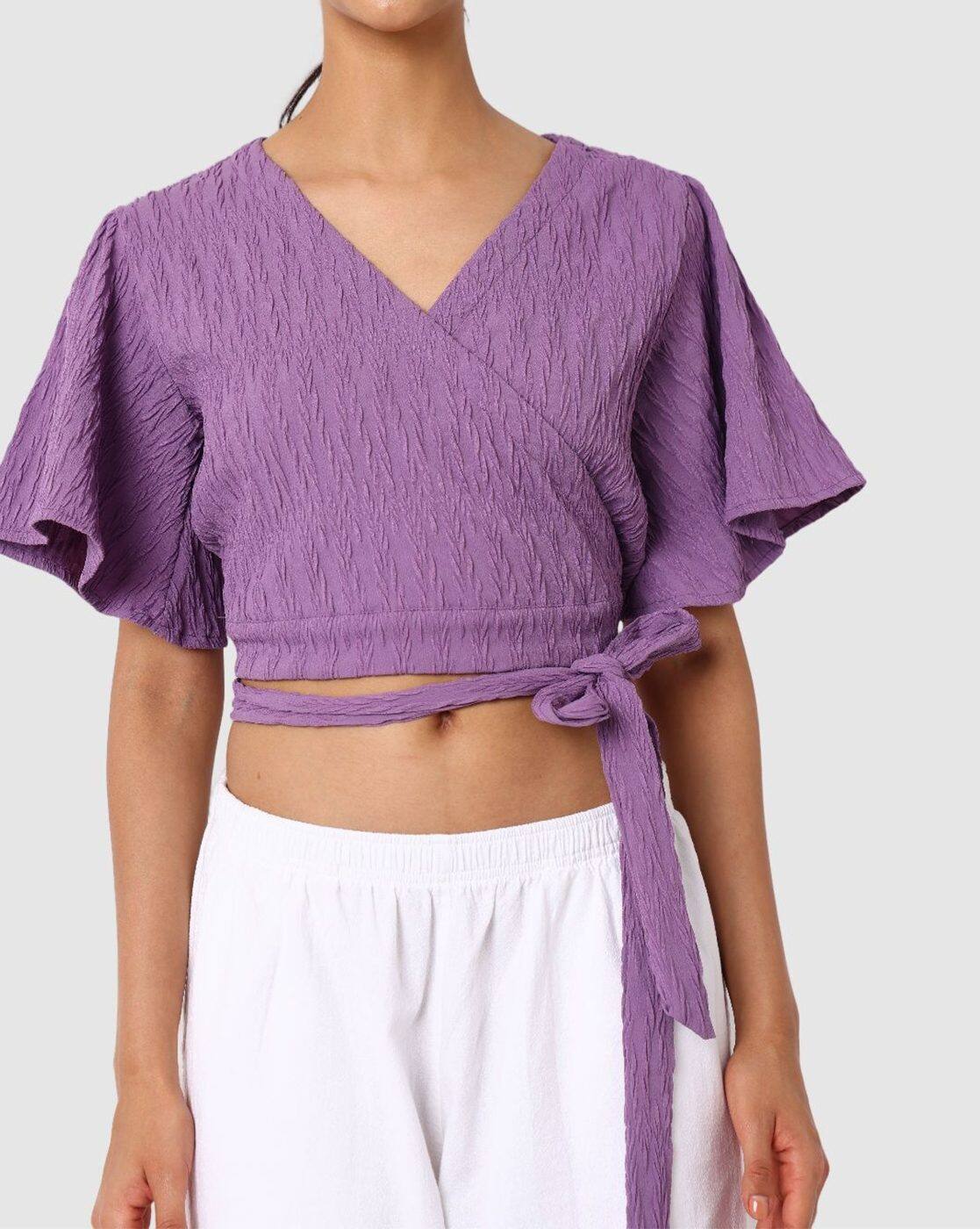 Women Regular Fit Casual Tex, PURPLE, XS