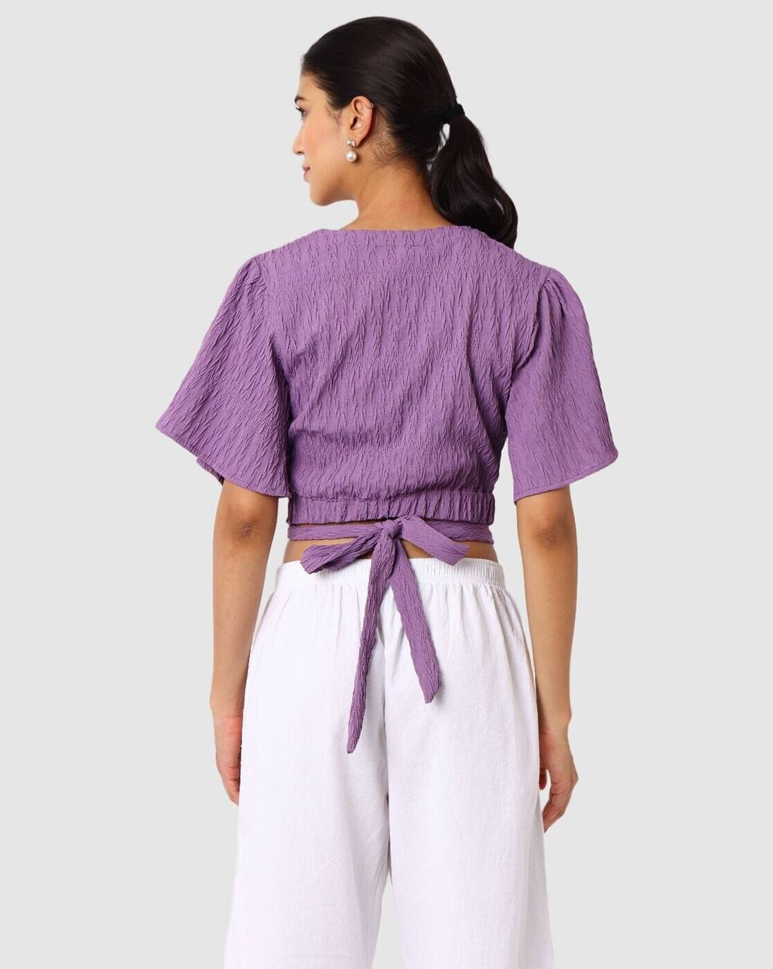 Women Regular Fit Casual Tex, PURPLE, XS