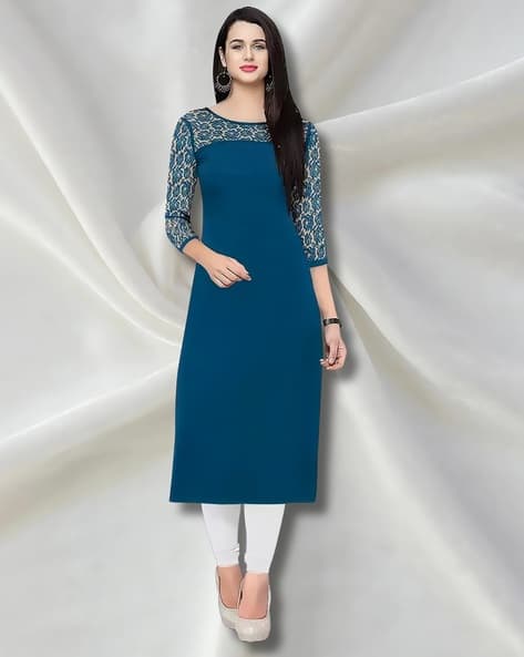 Revangi Women Straight Kurta with Round Neck