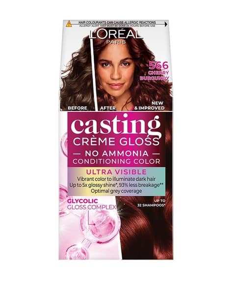 L'Oreal Paris Casting Creme Gloss Ultra Visible Hair Color - Cherry Burgundy 566