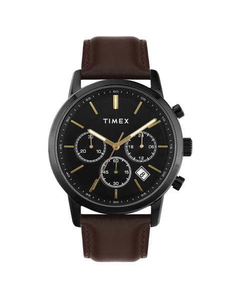 Buy Timex Chronograph Watch with Rose Gold Dial Black Color Men
