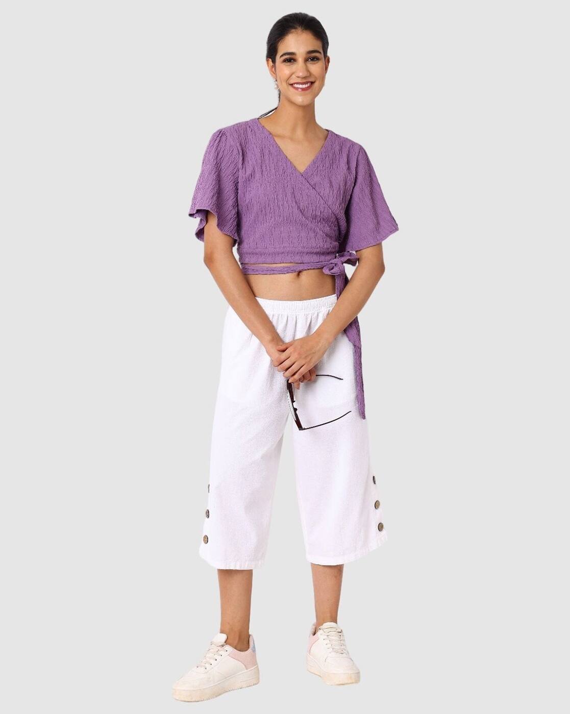 Women Regular Fit Casual Tex, PURPLE, XS