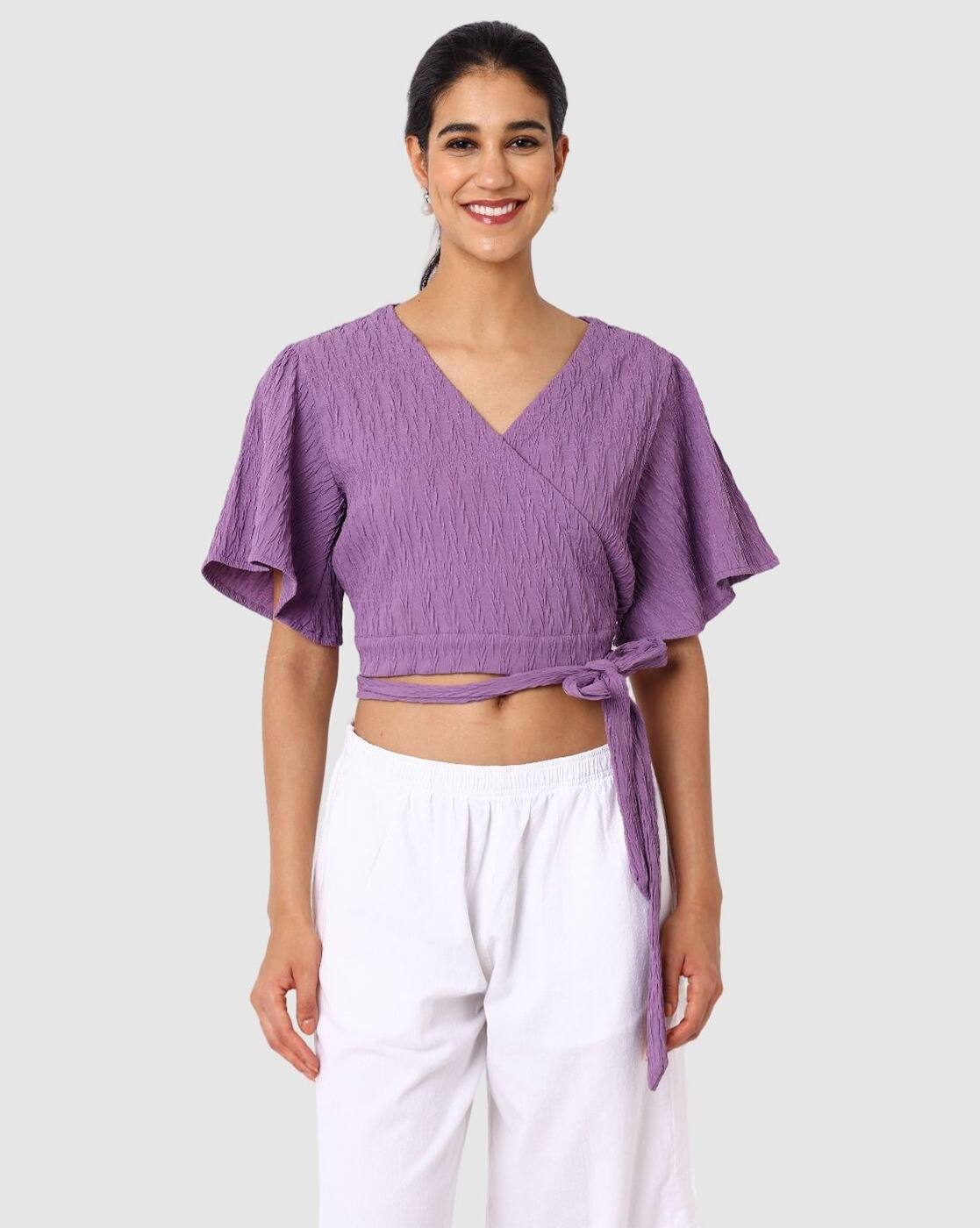 Women Regular Fit Casual Tex, PURPLE, XS