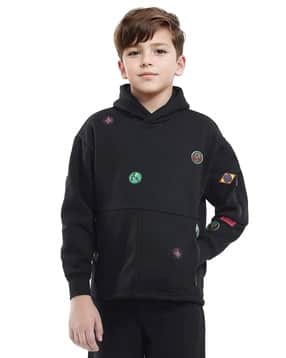 rare ones Boys Applique Regular Fit Hooded Sweatshirt-picture-13