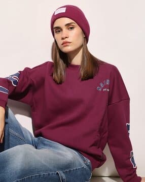 only Women Typographic Print Relaxed Fit Sweatshirt-picture-49