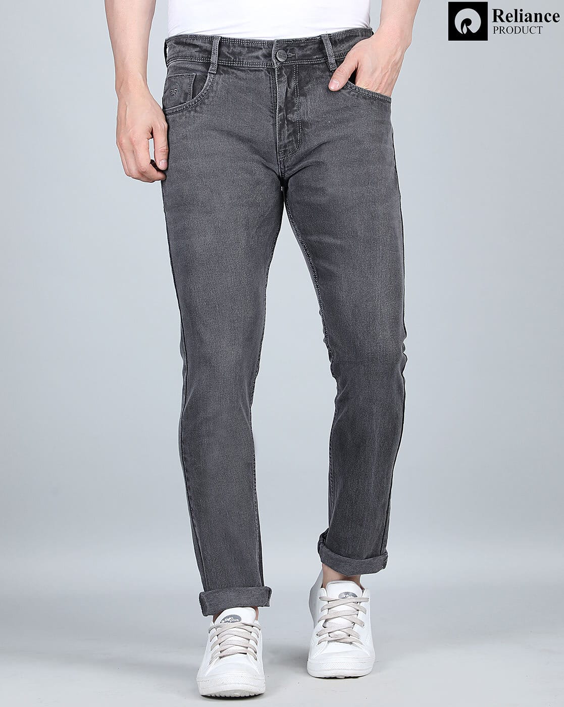 KNOBB JEANS Men Lightly Washed Slim Fit Jeans For Men (Grey, 32)