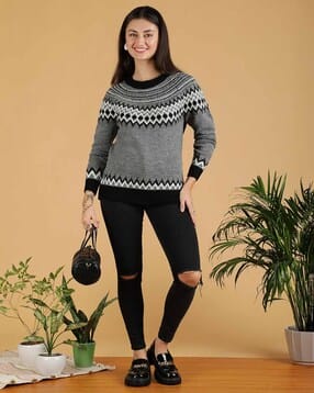 kotty  Women Cotton Blended Colour-Block Pullover-picture-28