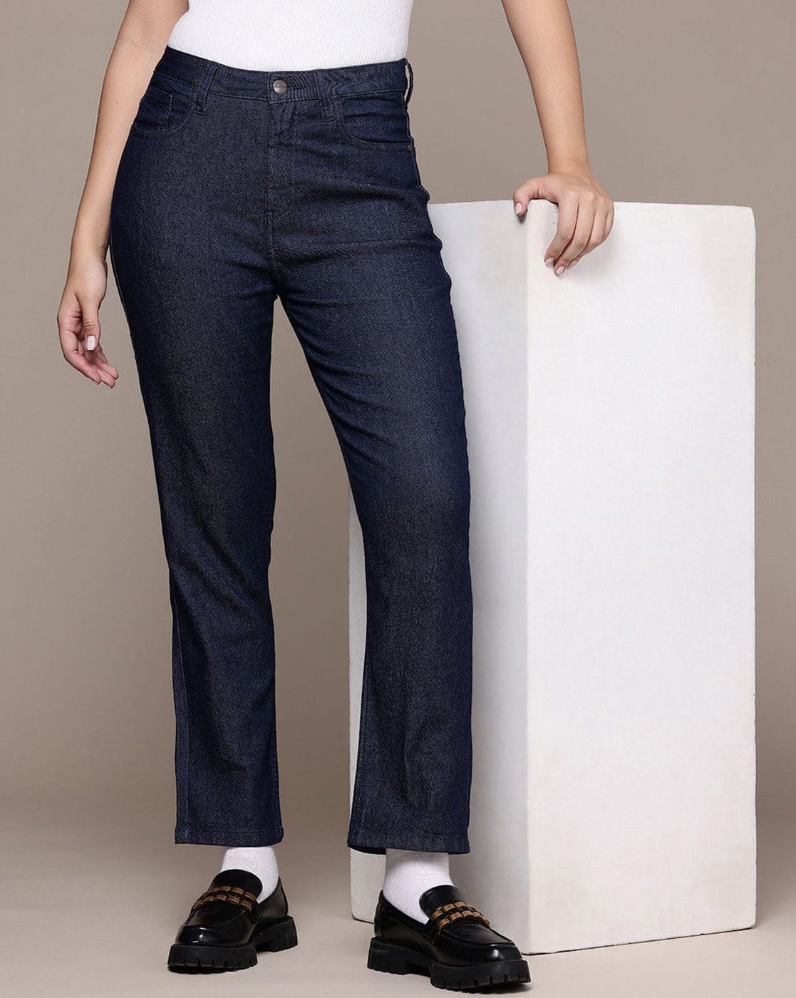 Freehand Women's Solid Straigh, BLUE, 26
