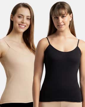 Pack of 2 Super Combed Cotton Camisole with Adjustable Straps & StayFresh Treatment-1487