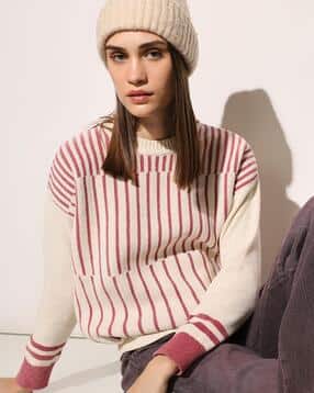 only Women Striped Round-Neck Pullover-picture-30