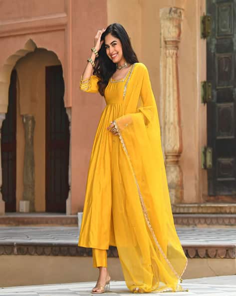 SVARAA Women Anarkali Kurta Set with Dupatta
