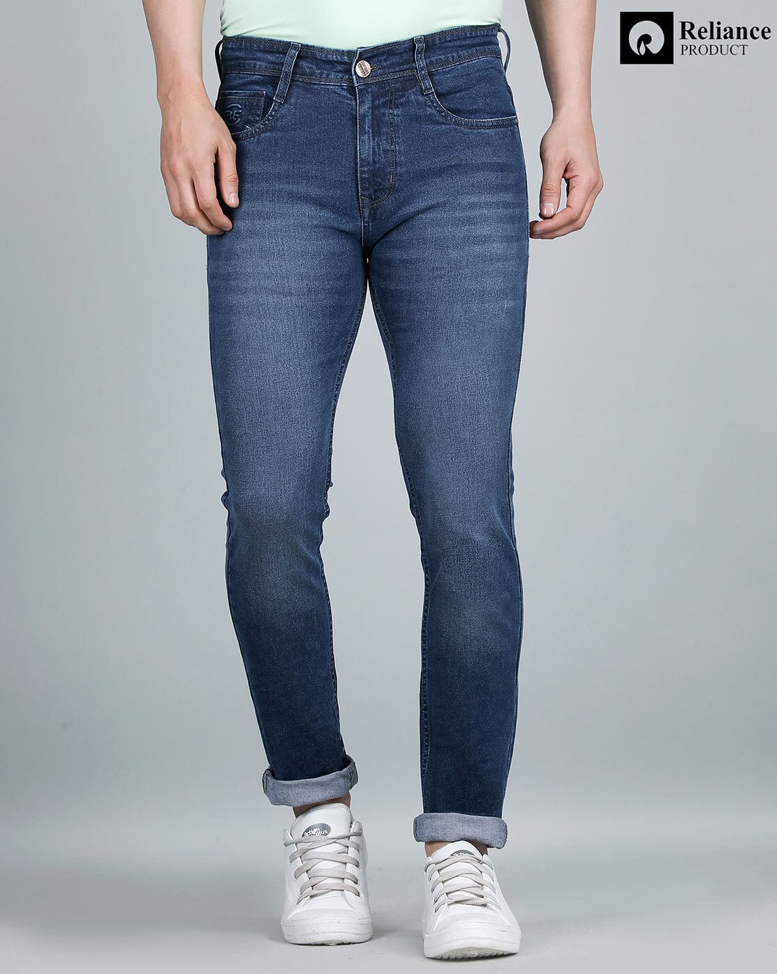 KNOBB JEANS Men Lightly Washed Slim Fit Jeans For Men (Blue, 32)