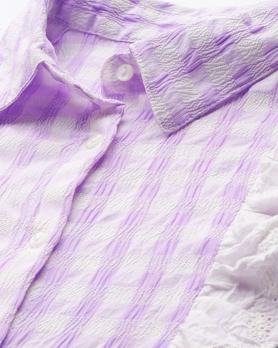 Women Checked Shirt with Spread Collar