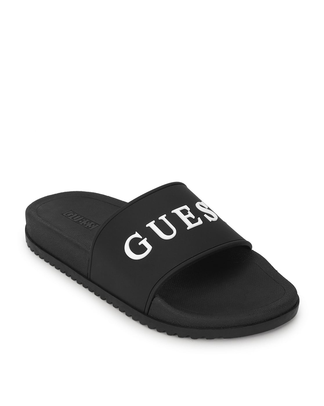 Ajio Guess Flip Flops Mens Slides With Brand Applique
