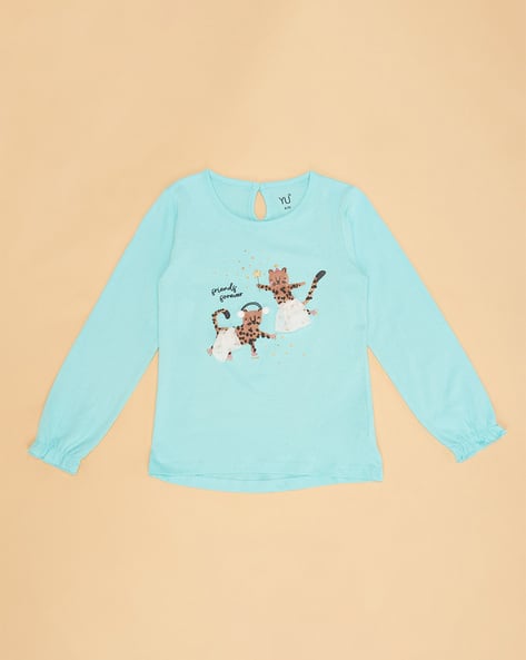 YU by Pantaloons Girls Graphic Print Round-Neck Top
