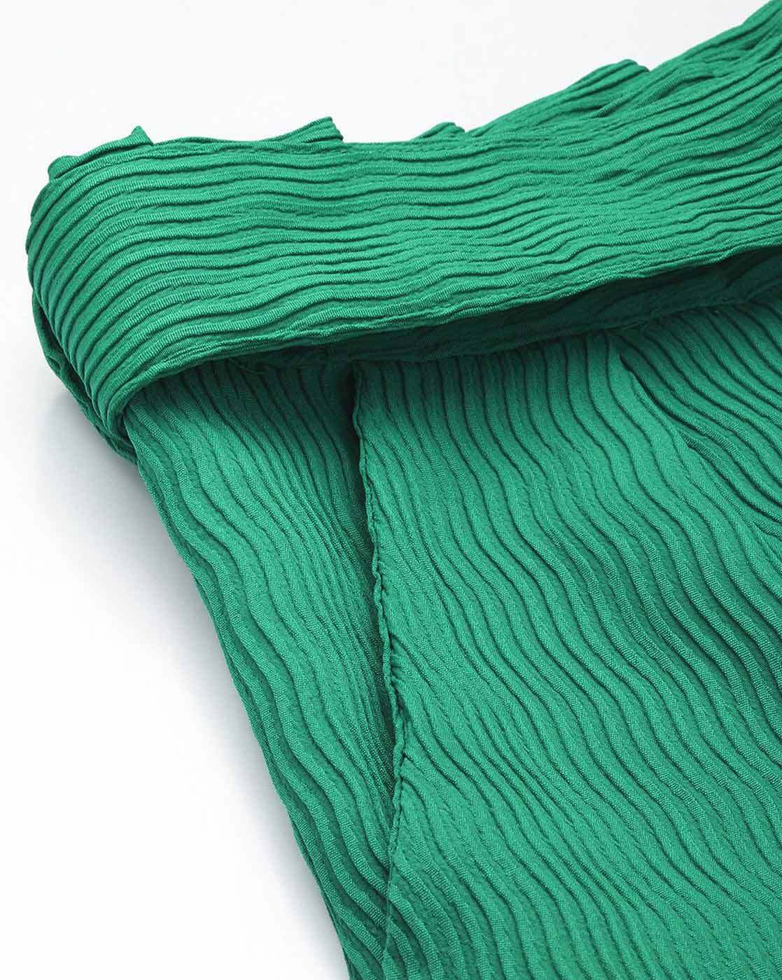 Women Regular Fit Textured Mi, GREEN, 34