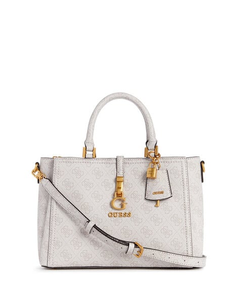 Logo Print Satchel with Detachable Strap