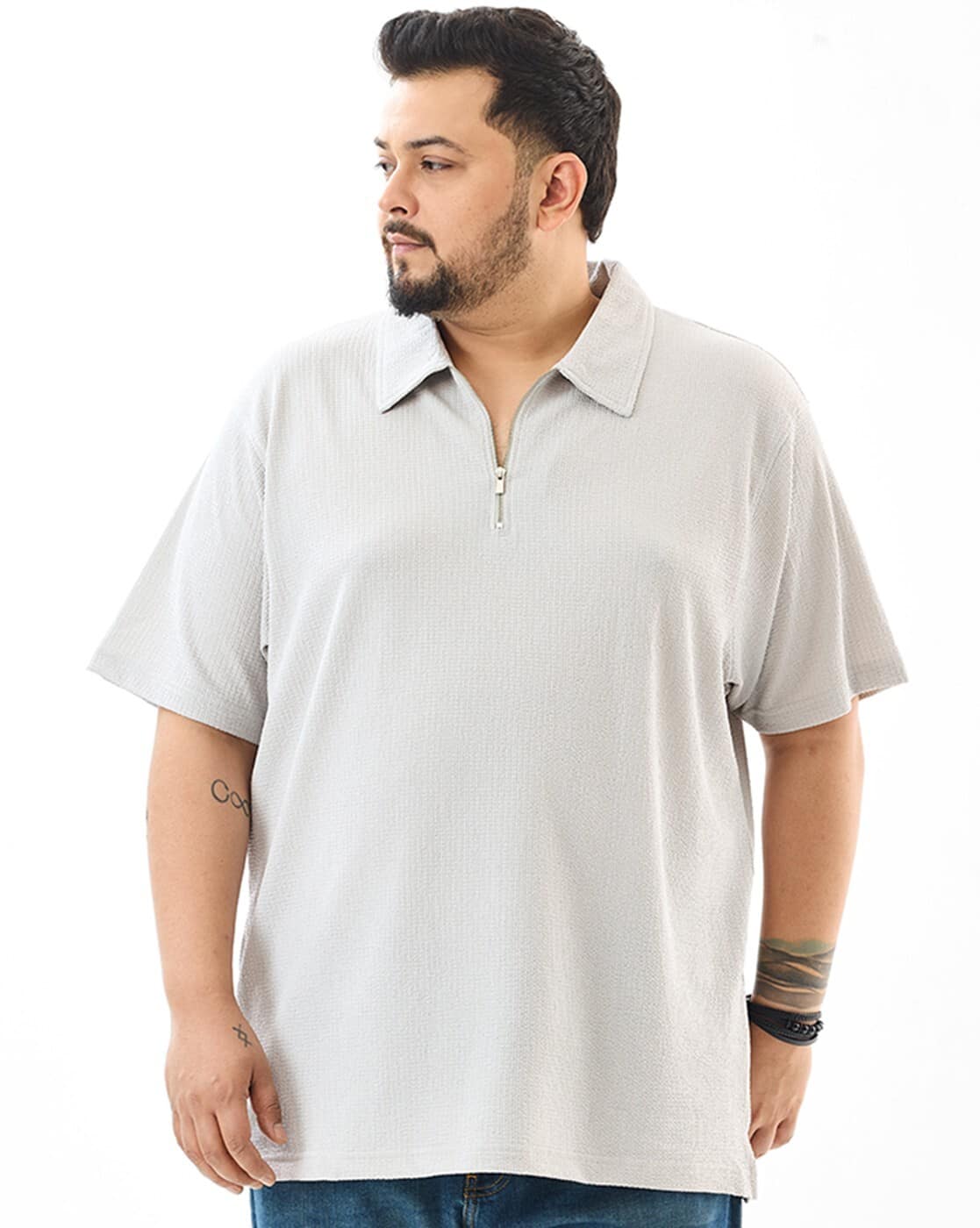 トップス STONE  19SS Cotton Jersey Polo-XL Buy SNITCH Men Plus Size Lounge Polo T-Shirt Online | Ajio.com