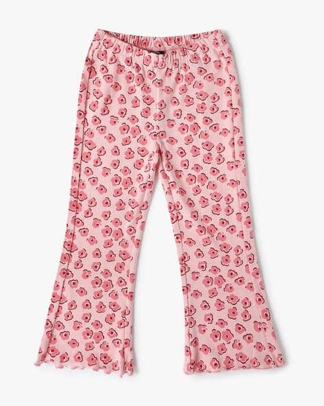 Girls Floral Print Bootcut Leggings