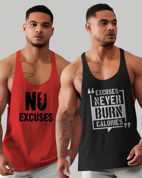 Bab Men Typographic Vest Pack Of 2