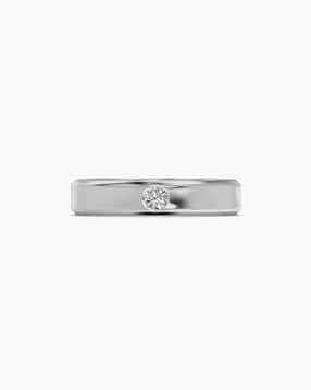 Women White Gold Lab Grown Diamond Aura Band Ring-image-47