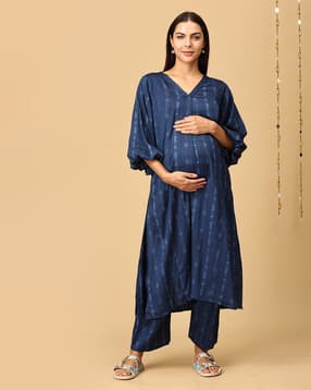 Women Striped Tunic & Pyjamas Loungewear set-image-5
