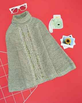 pantaloons junior Girls Self-Design High Neck Pullover-picture-46