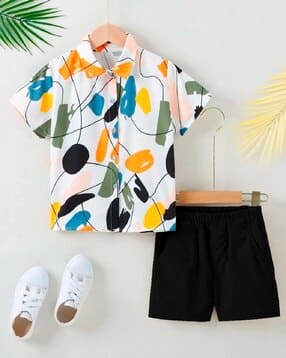 Boys Printed Shirt & Shorts Set-image-32