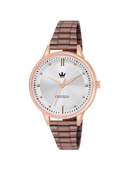 Crestello Women Analogue Watch with Metallic Strap-CR-CP156-SLV-BWCH