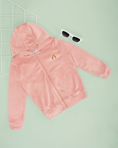 Girls Printed Regular Fit Hoodie