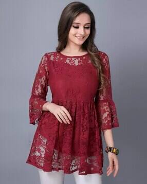 revangi Women Round-Neck Flared Tunic-picture-6