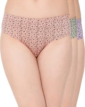clovia Women Pack of 3 Floral Print Cotton Hipster Panties-picture-15