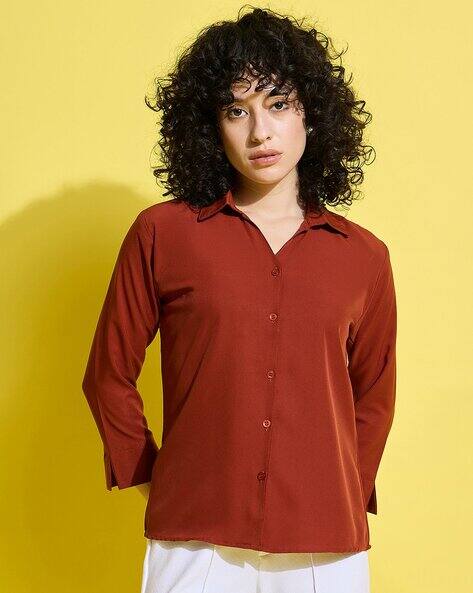 LEIA Women Regular Fit Crepe Shirt