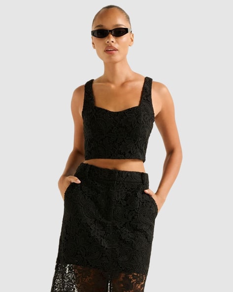 Forever New Women Lace Tailored Fit Top