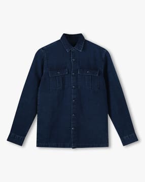 Boys Regular Fit Shirt with Flap Pockets