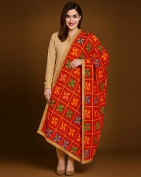 indie picks Phulkari Embroided Dupatta-picture-10