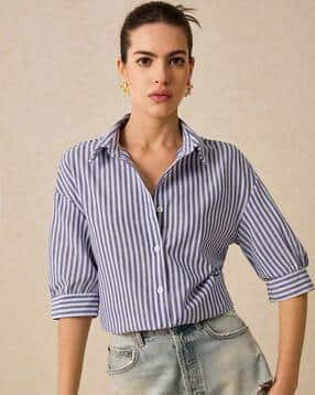 Women Regular Fit Stripes Shirt