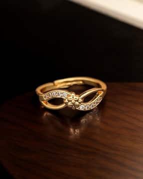 brado jewellery Women Brass Diamond Gold Plated Ring      -picture-25