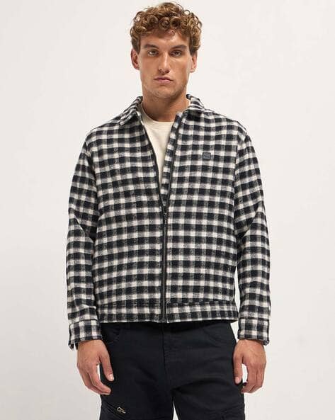 THE BEAR HOUSE Cotton Checks Bomber Jacket