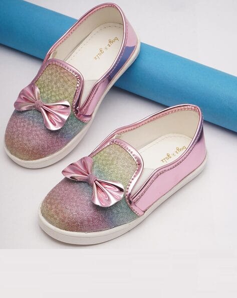 Girls Slip-On Shoes with Bow-Accent