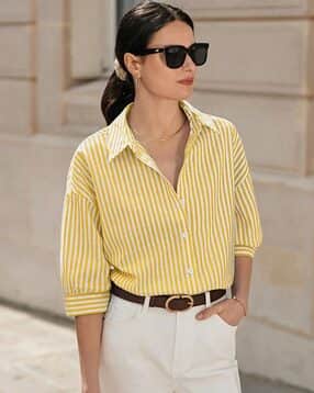 Women Regular Fit Stripes Shirt