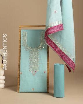 indie picks Hand Dyed Gota Patti Unstitched Dress Material-picture-44