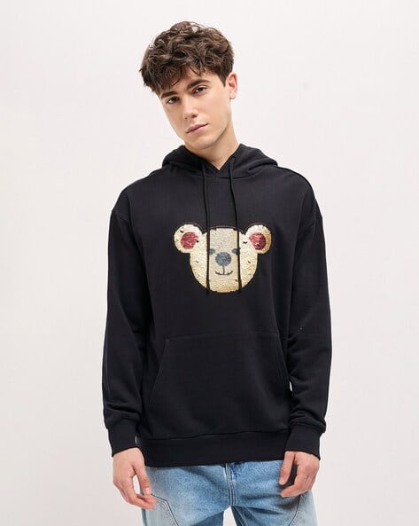 Buy Black Sweatshirt Hoodies for Men by THE BEAR HOUSE Online